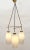 Gold Italian Opaline Glass and Brass Triangle Ceiling Lamp, 1950s For Sale - Image 8 of 11