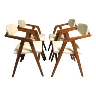 Vintage Italian Dining Chairs, 1950s, Set of 4 For Sale