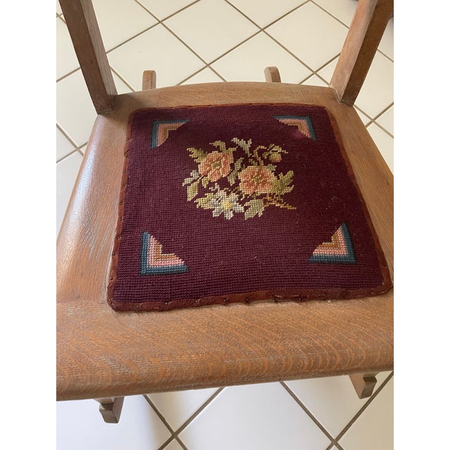 Antique Oak Ladder-Back Sewing Rocker – Circa 1900, in the Style of Js Ford, Johnson & Co. For Sale In San Diego - Image 6 of 12
