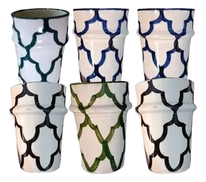 Set of 6 Moroccan Porcelain Cups