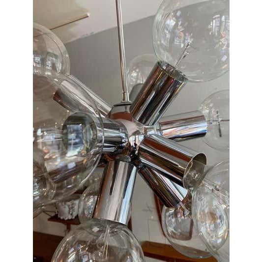 Mid 20th Century 1968 Mid-Century Modern Kalmar Chrome Aluminum Chandelier For Sale - Image 5 of 7