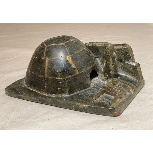 Antique Carved Francois Soapstone Canadian Figural Eskimo Sculpture Inuit Art For Sale - Image 9 of 13