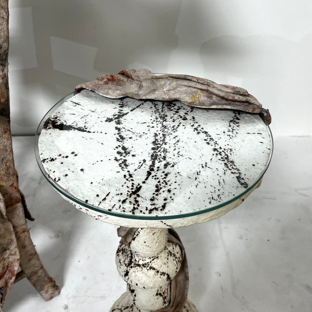 Ann Johnson Hand Made Studio Craft Paper Maché Chair and Table Set For Sale - Image 10 of 12