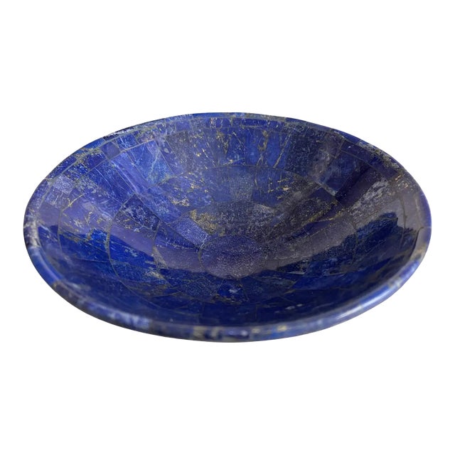 1990s Hand-Carved Lapis Lazuli Mosaic Bowl For Sale