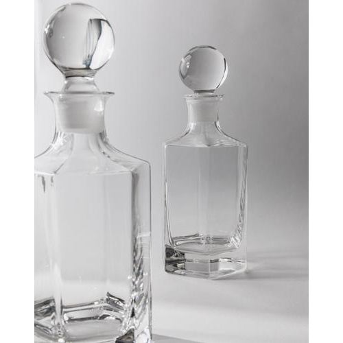 Vintage Hexagonal Glass Decanters with Sphere Stoppers, 1970s, Set of 2 For Sale - Image 5 of 11