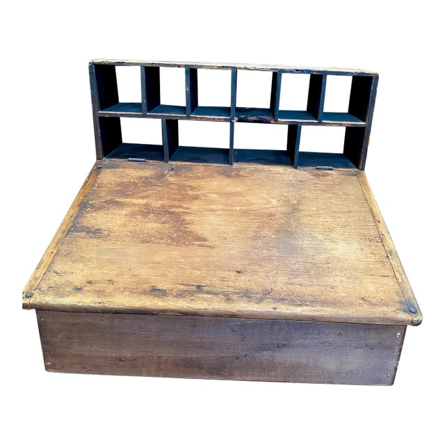 19th Century Wood Sloped Counter Top Desk, General Store Desk For Sale