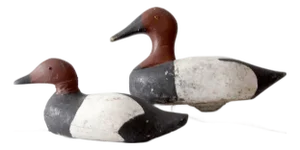 Pair of Vintage Wooden Canvasback Duck Decoys