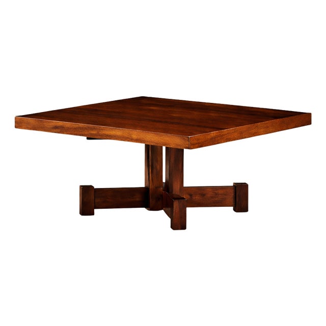 Brazilian Modern Square Coffee Table in Rosewood, Tora, 1960s For Sale