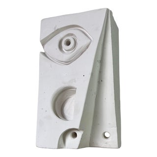 Modernist Abstract Head Plaster Sculpture For Sale
