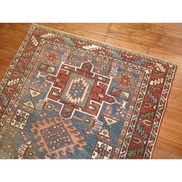 Antique Zabihi Collection Persian Heriz Rug - 3'4" x 4'2" For Sale - Image 4 of 6