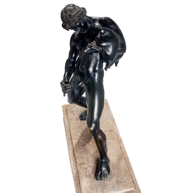 Antique Nude Male Bronze Sculpture For Sale - Image 9 of 12