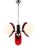 Atomic Sputnik Chrome Pendant Light with Clear and Red Acrylic Glass Shades, 1970s For Sale