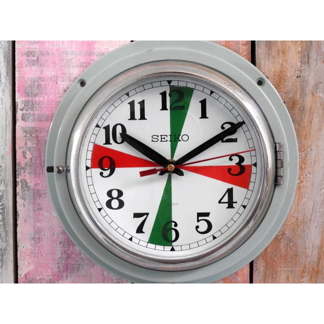 Vintage Maritime Seiko Wall Clock Silent/Sweep Nautical Industrial wall decor clock Slave Ship clock Navigation Aluminum...