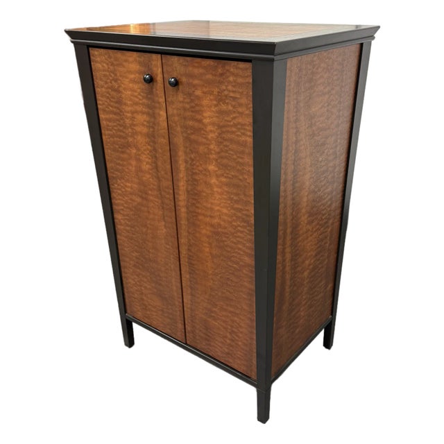 Art Deco Style Burlwood Accent Cabinet For Sale