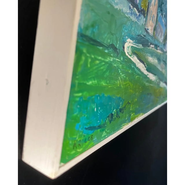 1980s Jean Krille, Landscape 136, Oil on Masonite, Framed For Sale - Image 5 of 10