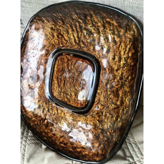 Turkish Umber / Gold Decorative Plate Encased in Pewter For Sale - Image 10 of 13