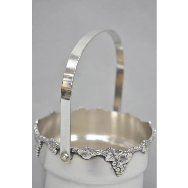 Metal Vintage Victorian Prata 90 Silver Plated Small Bar Champagne Ice Bucket W Handle For Sale - Image 7 of 12