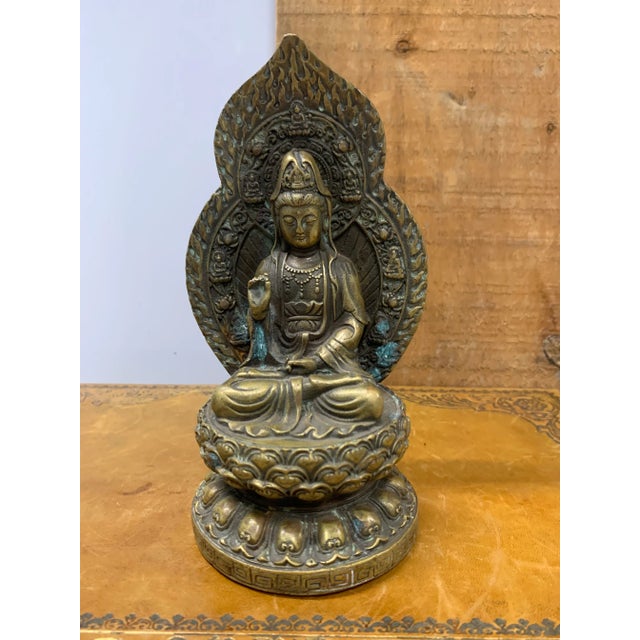 Late 19th Century Patinated Bronze Buddha