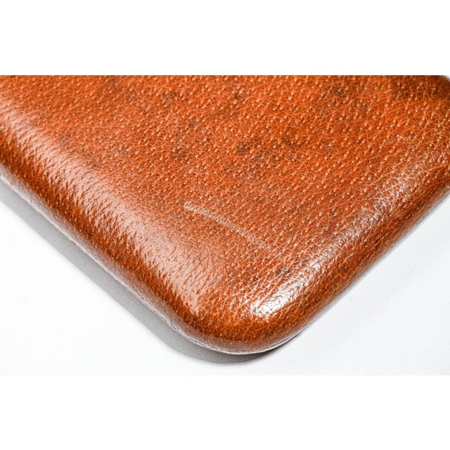 Superb Large Asprey & Co. Antique Art Deco Leather 9kt Gold Cigar Case Tobacciana For Sale - Image 9 of 16