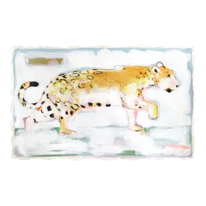 Slow and Lovely - Soft Palette Tiger Painting on Paper Original Artwork by Kellie Newsome