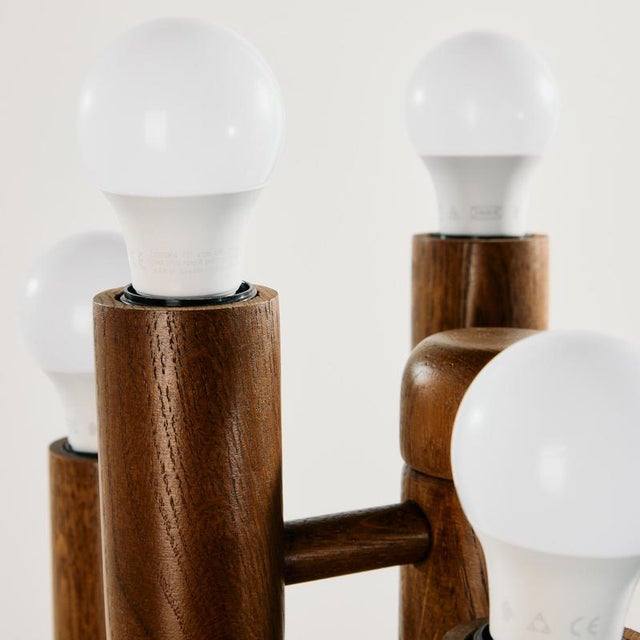 1960s Vintage Oak Table Lamp by Temde Leuchten, 1960s For Sale - Image 5 of 13