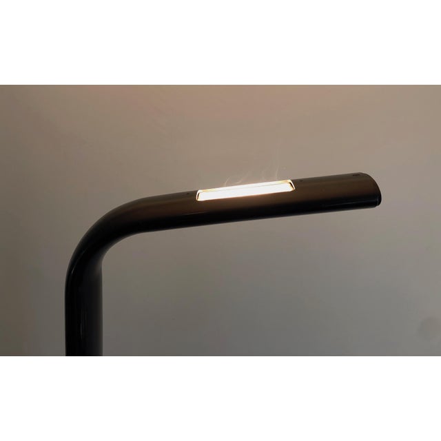 Black 1970s Black Lacquered Metal Floor Lamp For Sale - Image 8 of 12