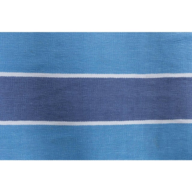 Doris Leslie Blau Vintage Dhurrie Stripes White Handmade Rug For Sale - Image 4 of 8