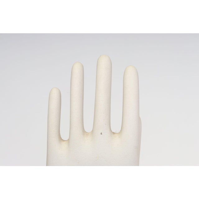 Off-white Vintage Ceramic Left Hand Glove Mold by General Porcelain - Medium Size For Sale - Image 8 of 18