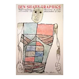 1967 Ben Shahn 'Graphics' Modernism Multicolor,Blue,Red,Green USA Lithograph