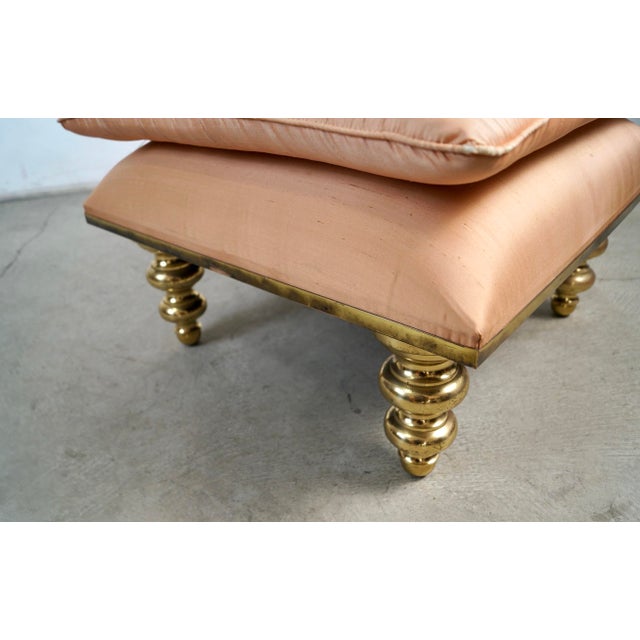 1980’s Hollywood Regency Brass Ottoman / Stool For Sale - Image 12 of 12