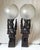Circa 1880 pair of hand carved wood winged caryatids-griffins, now as table lamps Architectural carvings from the...