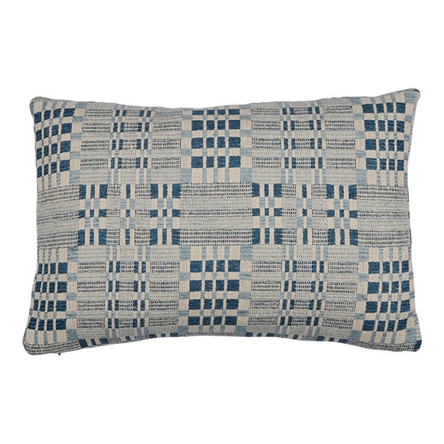 Schumacher Brimfield 16" Lumbar Pillow In Indigo For Sale