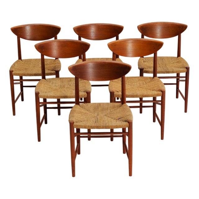 Model 316 Dining Chairs by Peter White & Orla Moelgard-Nielsen for Søborg Møbelfabrik, 1958, Set of 6 For Sale