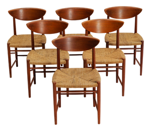 Model 316 Dining Chairs by Peter White & Orla Moelgard-Nielsen for Søborg Møbelfabrik, 1958, Set of 6