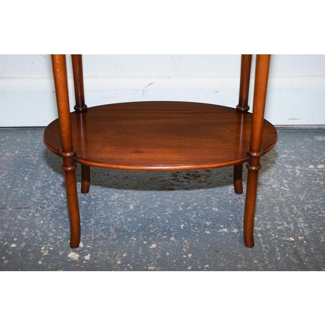 Brown Vintage Flamed Mahogany Oval Side Tables, Set of 2 For Sale - Image 8 of 14