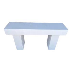 Vintage Postmodern White Textured Plaster Console Table