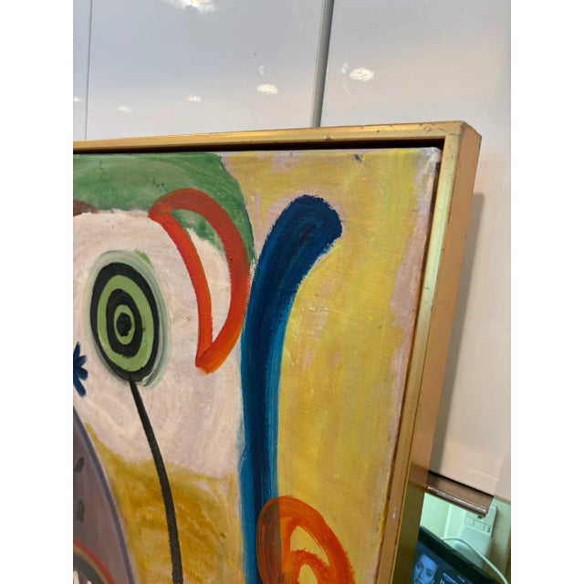 Green Colorful Abstract Expressionist Painting Attributed to Alan Davis For Sale - Image 8 of 8