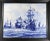 Dutch Delft Tile Picture, Fleet of Ships, Blue & White, Framed For Sale - Image 9 of 9