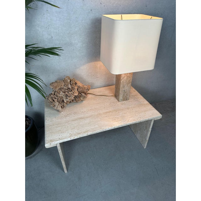 Vintage Travertine Side Table, 1970s For Sale - Image 4 of 11