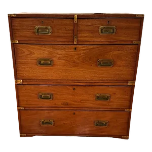 Late 19th Century British Military Five-Drawer Campaign Chest