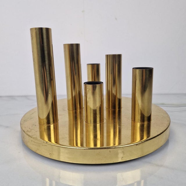 6-Light Flush-Mount attributed to Gaetano Scioliari for Boulanger, Italy, 1970s For Sale - Image 12 of 13