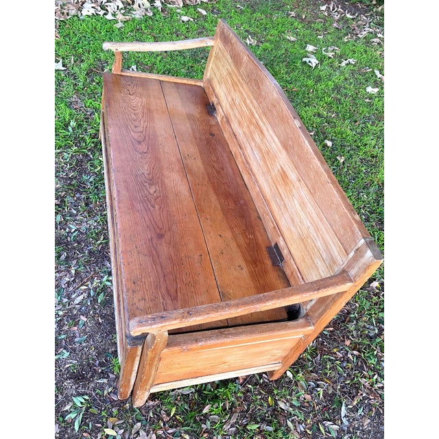 American Antique Mennonite Bench, Pine For Sale - Image 3 of 8
