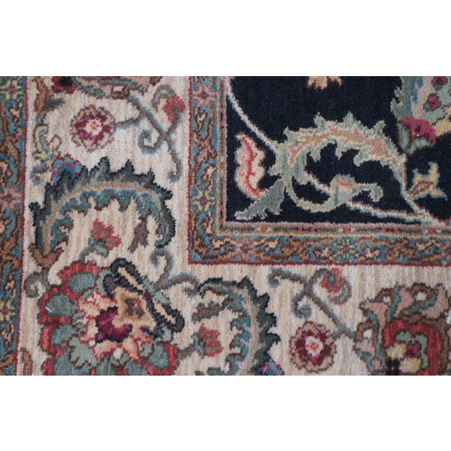 Karastan Ashara 100% Wool Agra Black Acanthus Palmette 549 Area Rug Carpet 6 X 9 For Sale - Image 12 of 14