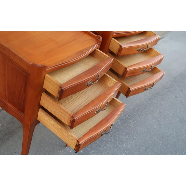 Brown 1960s Pair of French Louis XV Style Side Tables Nightstands For Sale - Image 8 of 13