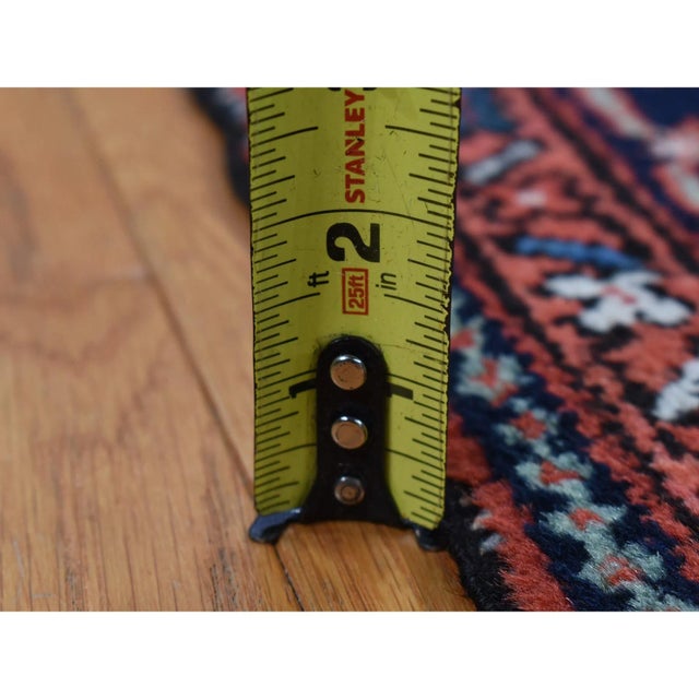 Traditional 1930 Red Antique Persian Karajeh Geometric Medallions Hand Knotted Pure Wool Rug For Sale - Image 3 of 12