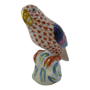 Herend Red Fishnet Parrot, No Longer Manufactured