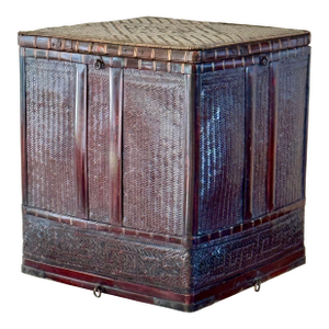 19th Century Chinese Square Storage Basket