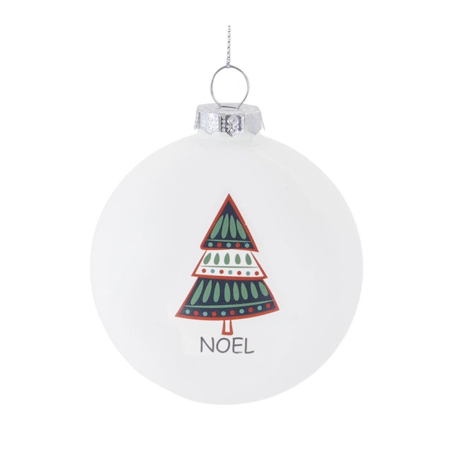 Modern Tree Sentiment Ball Ornament (Set of 6) For Sale - Image 3 of 5
