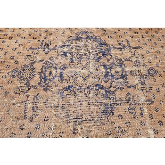 Vintage Turkish Oushak Rug, Hand-Knotted Wool, Geometric Design, Camelhair, 15' X 18' For Sale - Image 17 of 18