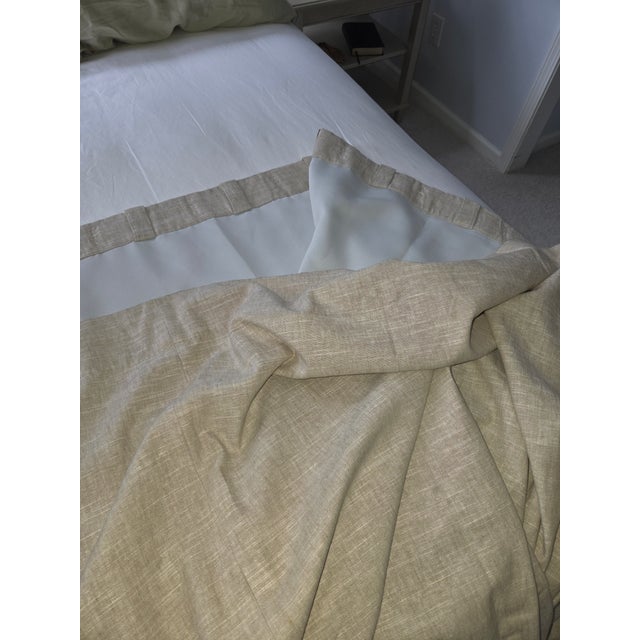 Drape Panels (4 Panels 48"x96") Linen Khaki Blackout For Sale In Charlotte - Image 6 of 10